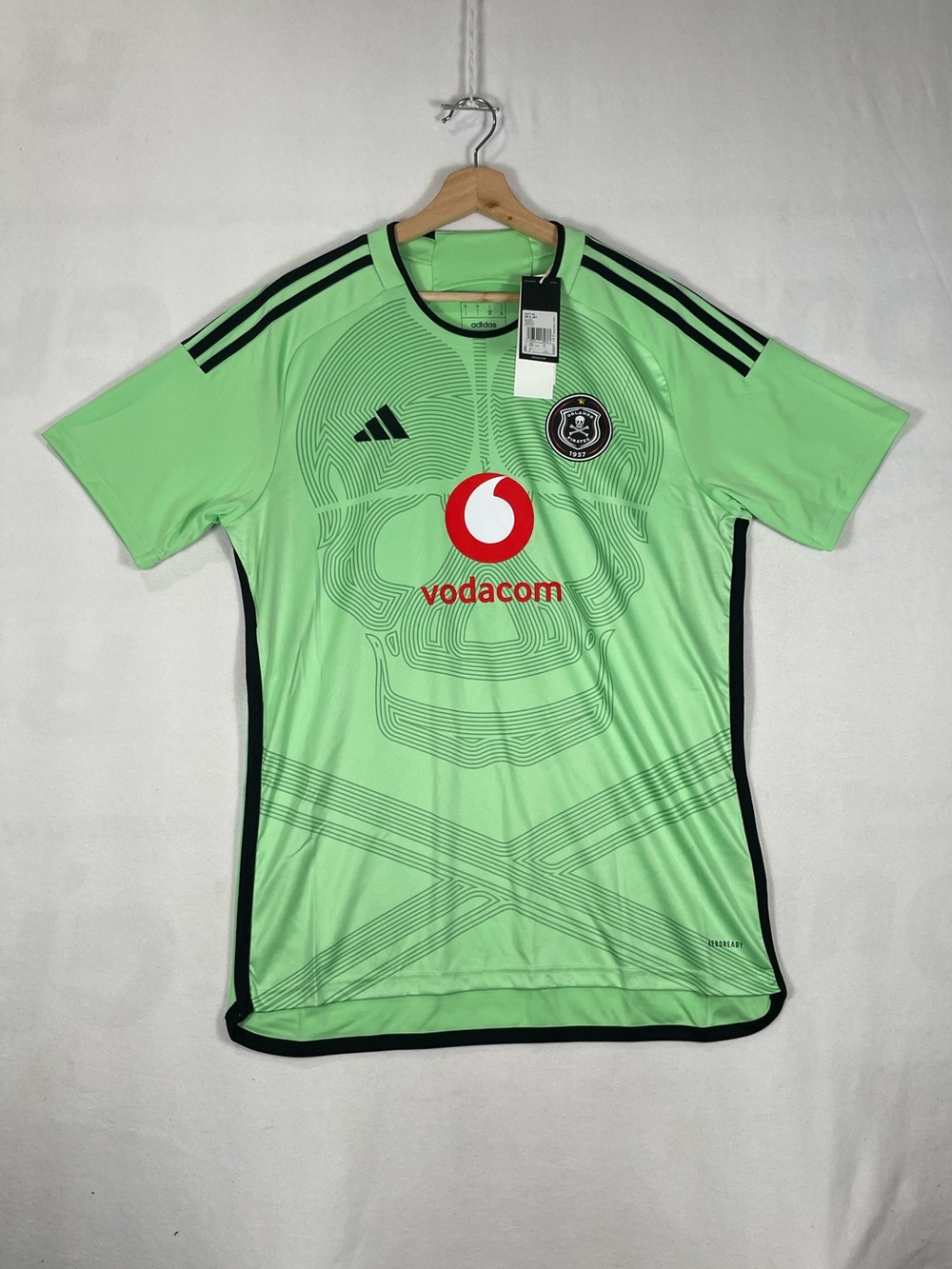 NWT Adidas Orlando Pirates Mint Green Soccer Football Jersey Slim Skull Fit Sz L